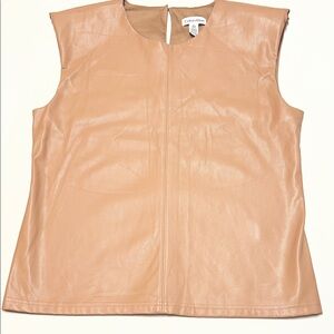 Calvin Klein Tan faux Sleeveless Top